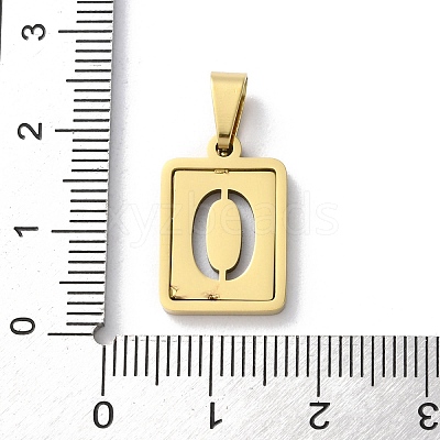 304 Stainless Steel Alphabet Pendants STAS-S152-01G-O-1
