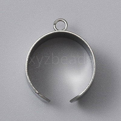 304 Stainless Steel Open Cuff Finger Ring Components STAS-WH0029-40B-P-1