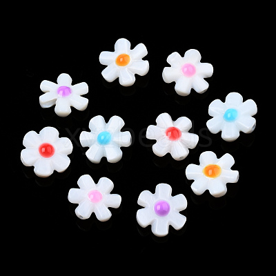 Natural Freshwater Shell Enamel Beads SHEL-N003-27-1