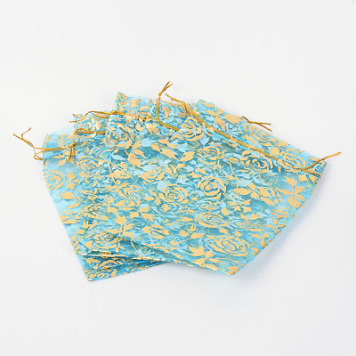 Rose Printed Organza Bags OP-R021-13x18-02-1