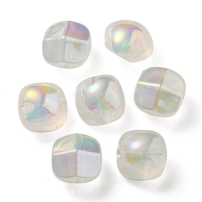 UV Plating Luminous Transparent Acrylic Beads OACR-P010-01B-1