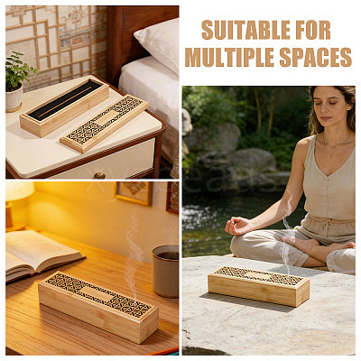 Rectangle Wood Incense Box AJEW-WH0817-031-1