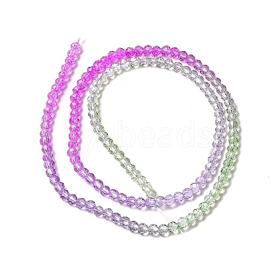 Transparent Gradient Color Glass Beads Strands X1-GLAA-H021-01B-21-1