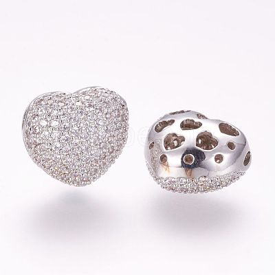 Brass Micro Pave Cubic Zirconia Beads ZIRC-G091-78P-1