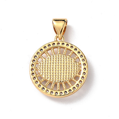 Lampwork Evil Eye Pendants with Clear Cubic Zirconia ZIRC-L102-11G-04-1