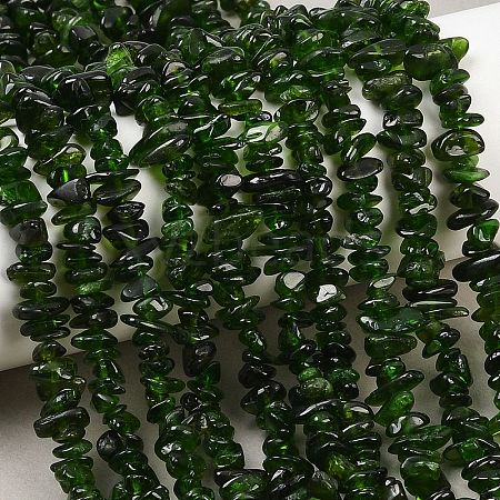 Natural Green Diopside Beads Strands G-P615-B01-01-1