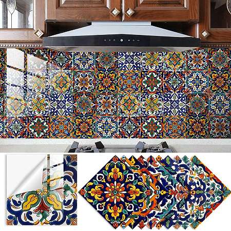 PVC Tiles Moroccan Design Self-Adhesive Wall Stickers PW24030226373-1