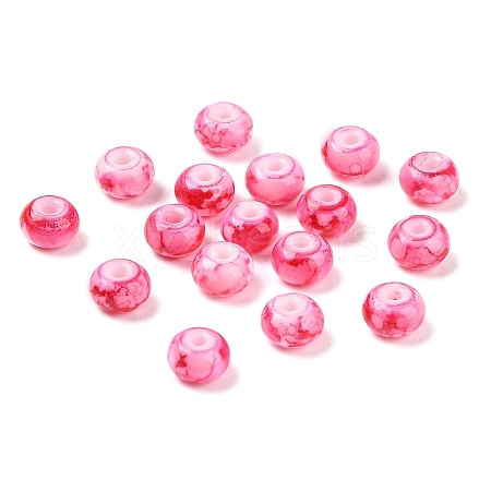 Opaque Spray Painted Glass Beads GLAA-G118-01O-1