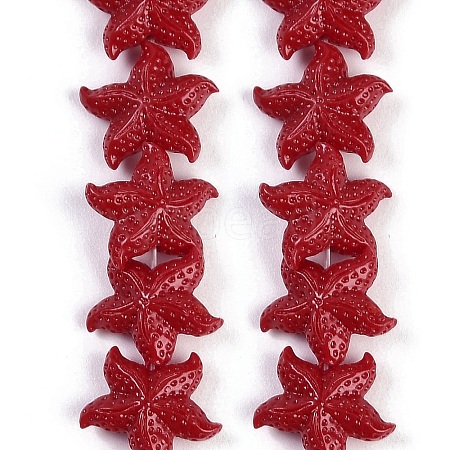 Synthetic Coral Dyed Carved Beads Strands CORA-K009-06B-04-1