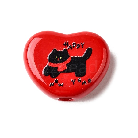 Winter Theme Printed Opaque Acrylic Beads OACR-U008-01A-02-1