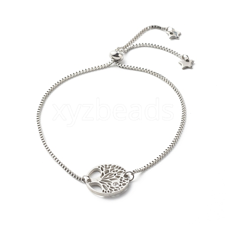 Tree of Life Adjustable Slider Bracelets for Men Women BJEW-JB06688-01-1