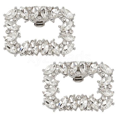Alloy Crystal Rhinestone Shoe Buckle Clips FIND-WH0021-88P-1