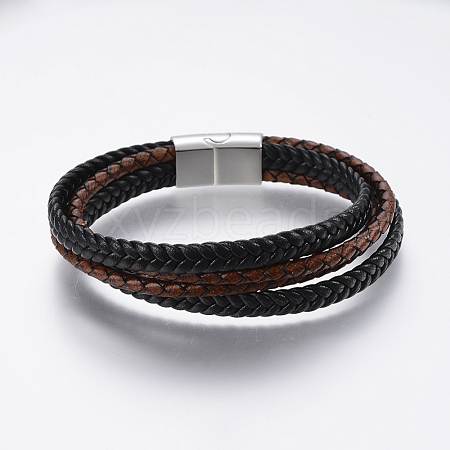 Leather Cord Multi-strand Bracelets BJEW-F325-24P-1