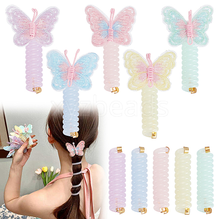 10Pcs 10 Styles Silicone Hair Accessories for Women Girls OHAR-AR0001-09-1