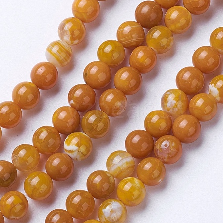 Natural Agate Beads Strands X-G-G754-08-8mm-1
