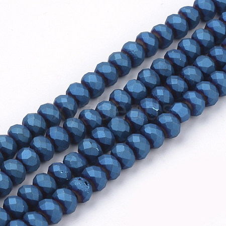 Electroplate Glass Beads Strands X-EGLA-S141-4mm-02A-1