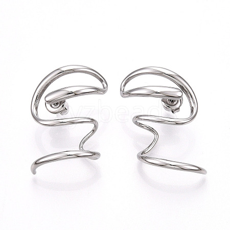 Non-Tarnish 304 Stainless Steel Snake Wrap Stud Earrings EJEW-B023-02P-1