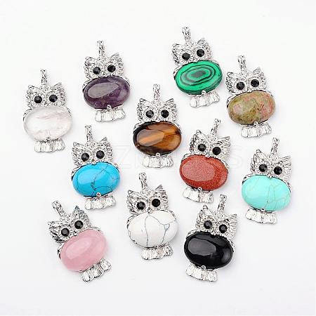 Natural & Synthetic Mixed Stone Pendants G-G884-B01-FF-1