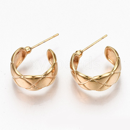 Brass Half Hoop Earrings KK-R117-038-NF-1