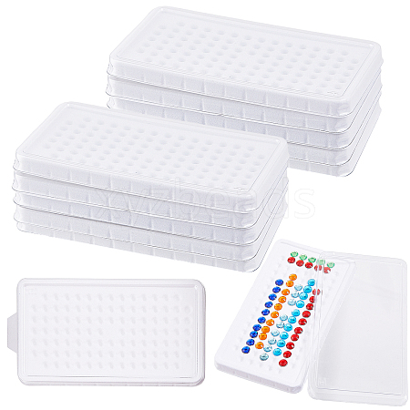 100-Hole Rectangle Plastic Loose Gems Storage Boxes FIND-WH0420-27A-1