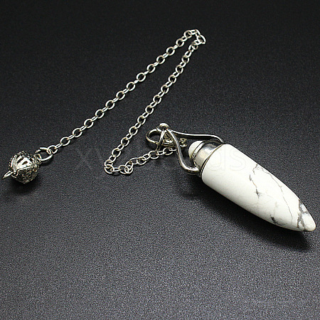 Natural Howlite Bullet Dowsing Pendulum Big Pendants PW-WG2823D-08-1