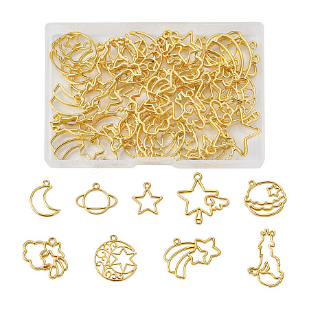 Cheriswelry 36Pcs 9 Styles Alloy Open Back Bezel Pendants FIND-CW0001-22-1