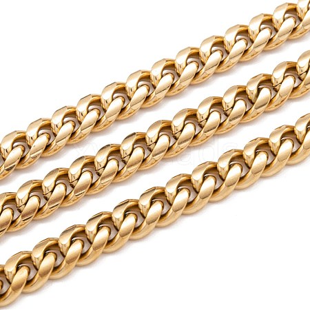 304 Stainless Steel Cuban Link Chain STAS-B019-02B-G-1