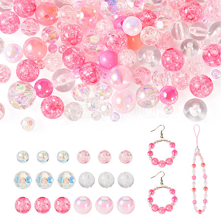 Transparent & Opaque Acrylic Bead OACR-TAC0002-08B-1