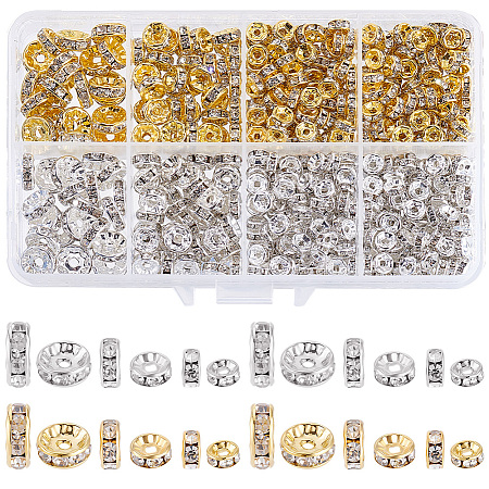 520Pcs Brass Rhinestone Spacer Beads RB-PA0001-07B-1