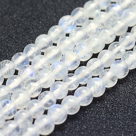 Natural Rainbow Moonstone Beads Strands G-P342-02B-4mm-AB+-1