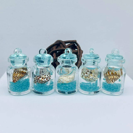 Luminous Glow in the Dark Glass Wishing Bottle Pendants FIND-PW0017-22D-1