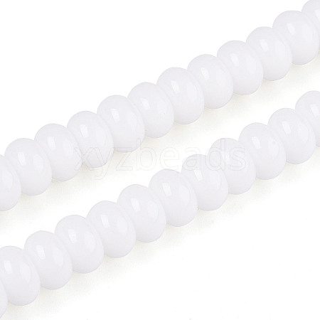 Opaque Spray Painted Glass Beads GLAA-ZX008-8mm-18G-1