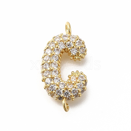 Brass Micro Pave Cubic Zirconia Letter Links KK-I717-04C-1