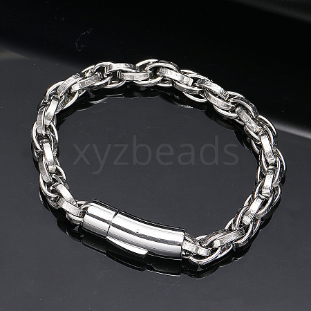 304 Stainless Steel Rope Chain Bracelets for Men Women FS-WG363AE-02-1
