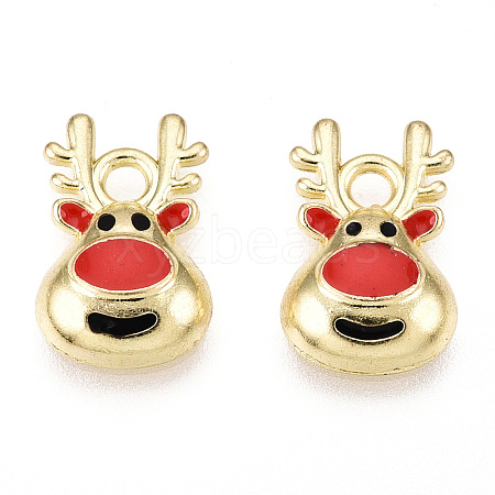 Golden Plated Alloy Enamel Charms X-ENAM-D040-E01-G-1