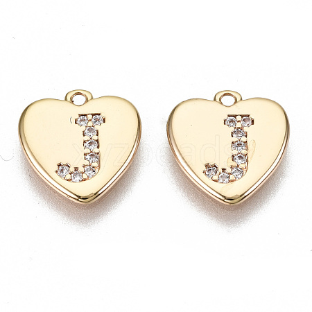 Brass Micro Pave Clear Cubic Zirconia Charms KK-N231-234J-NF-1