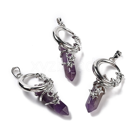 Natural Amethyst Pointed Pendants G-I0322-03P-08-1