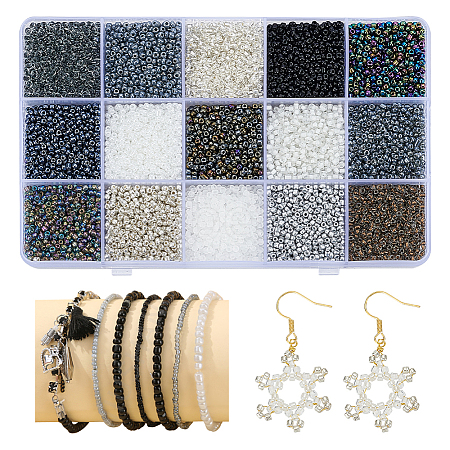15 Styles Glass Seed Beads SEED-WR0001-12-1