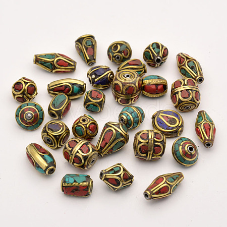 Handmade Tibetan Style Beads X-TIBEB-G001-M2-1
