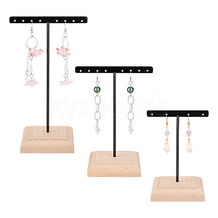 3Pcs 3 Sizes Iron T Bar Earring Display Stands EDIS-WH0012-36A-1