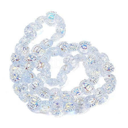 Electroplate Baking Paint Transparent Glass Beads Strands GL-CBA17FF-01G-1