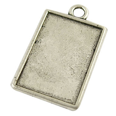 Tibetan Style Rectangle Pendant Cabochon Settings X-LF1598Y-1