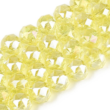 Electroplate Transparent Glass Beads Strands EGLA-ZX001-01A-03-1