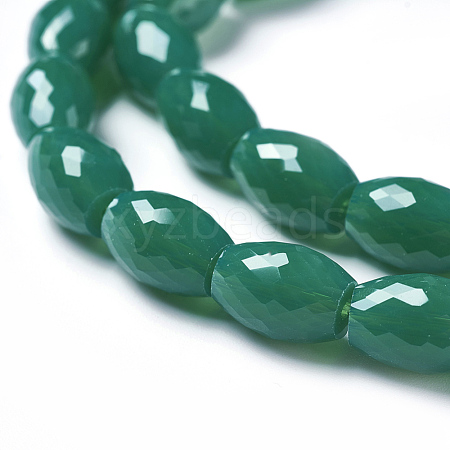 Opaque Solid Color Glass Beads Strands GLAA-E409-03K-1