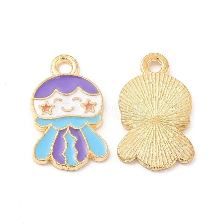 Light Gold Plated Alloy Pendants ENAM-T016-34LG-1