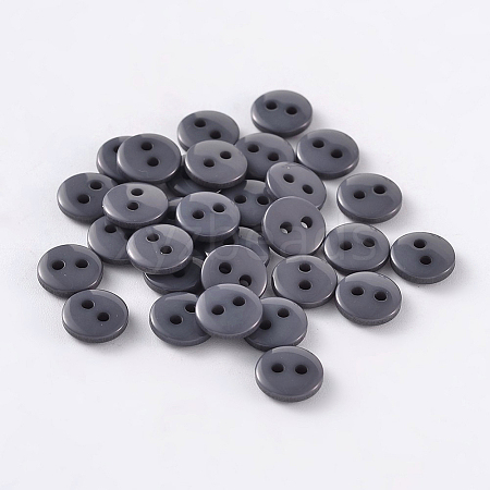 2-Hole Flat Round Resin Sewing Buttons for Costume Design BUTT-E119-34L-01-1