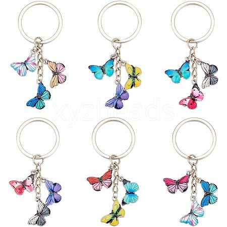 Olycraft 2 Sets Printed Alloy Enamel Keychains KEYC-OC0001-29-1