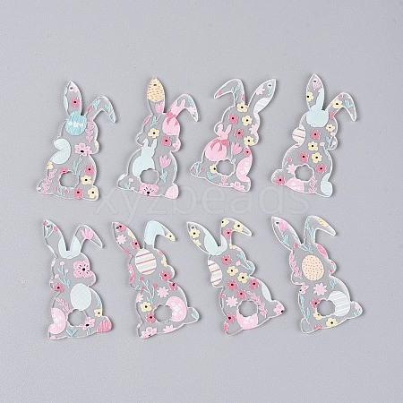Printed Transparent Acrylic Pendants FIND-K017-14A-1