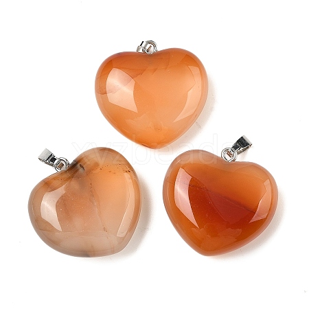 Natural Red Agate Pendants G-A249-04B-04P-1