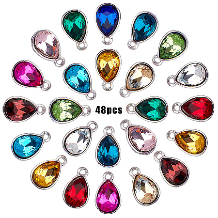 SUNNYCLUE Alloy Glass Charms GLAA-SC0001-09-1